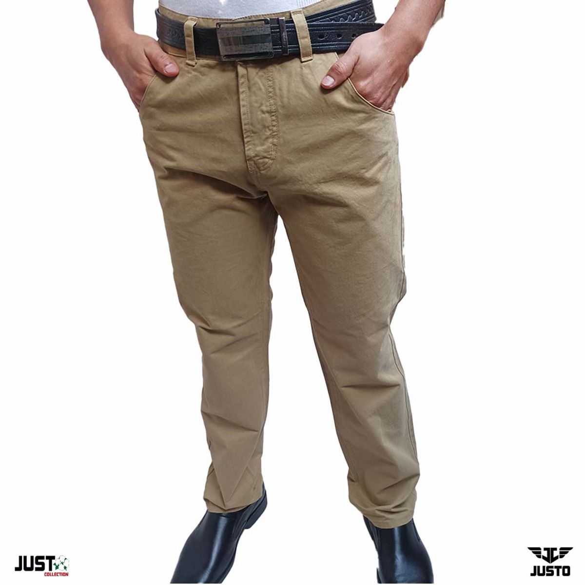 JUST - PANTALON DRILL PARA HOMBRE - CAMELLO