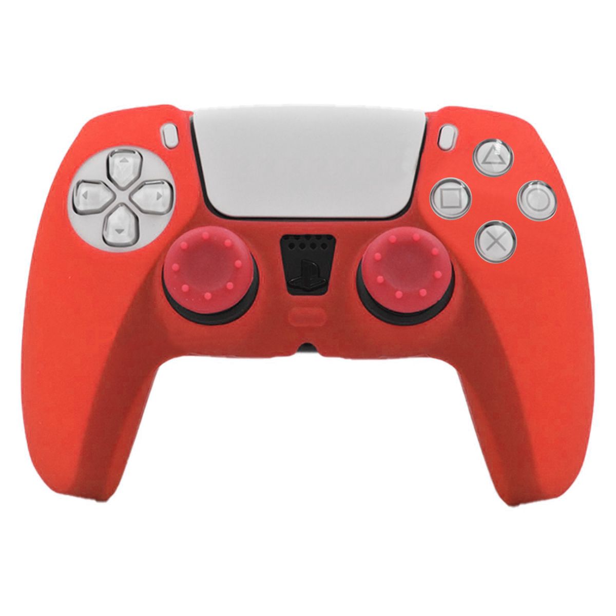 GENERICO - Funda de Silicona para mando de PS5 - Rojo