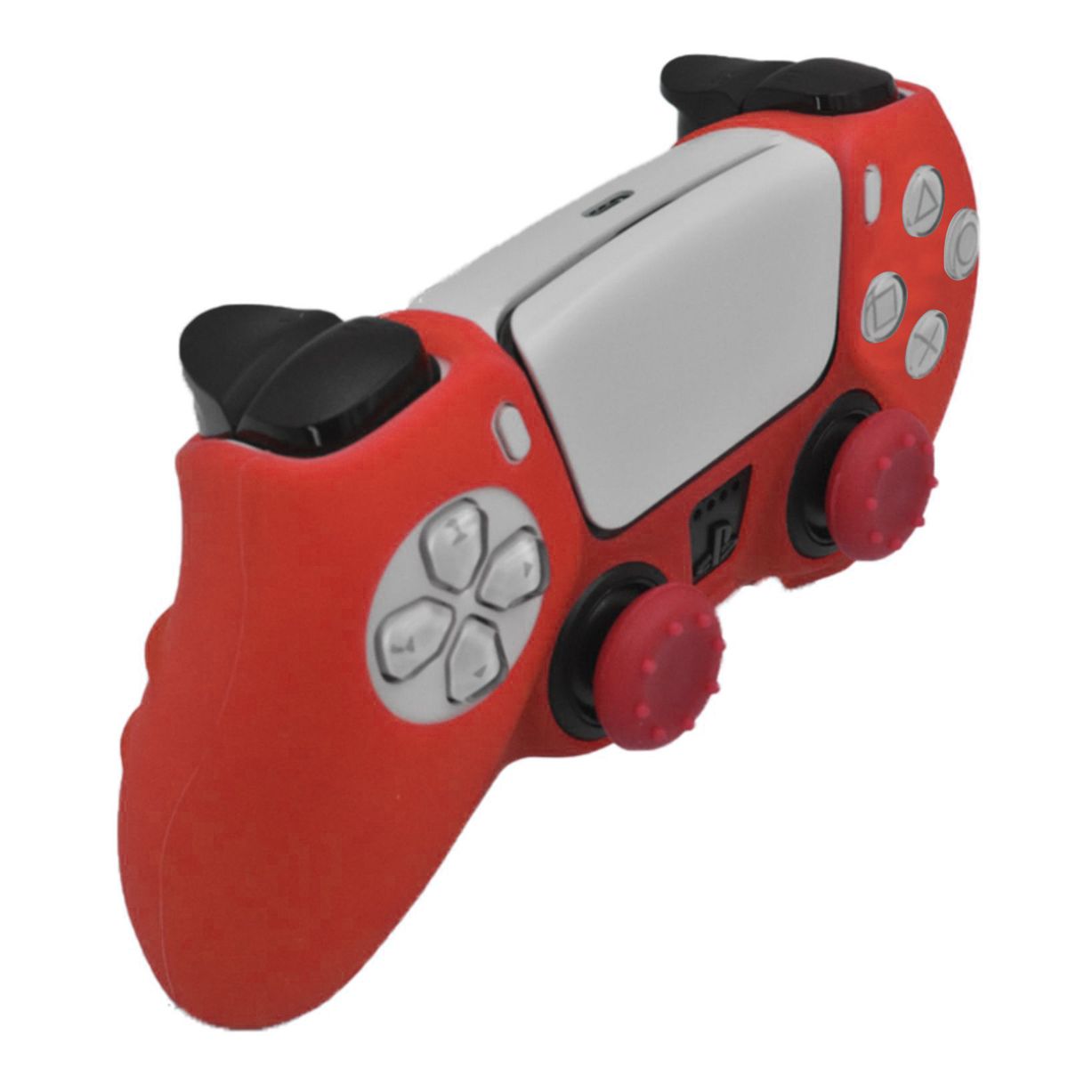 GENERICO - Funda de Silicona para mando de PS5 - Rojo