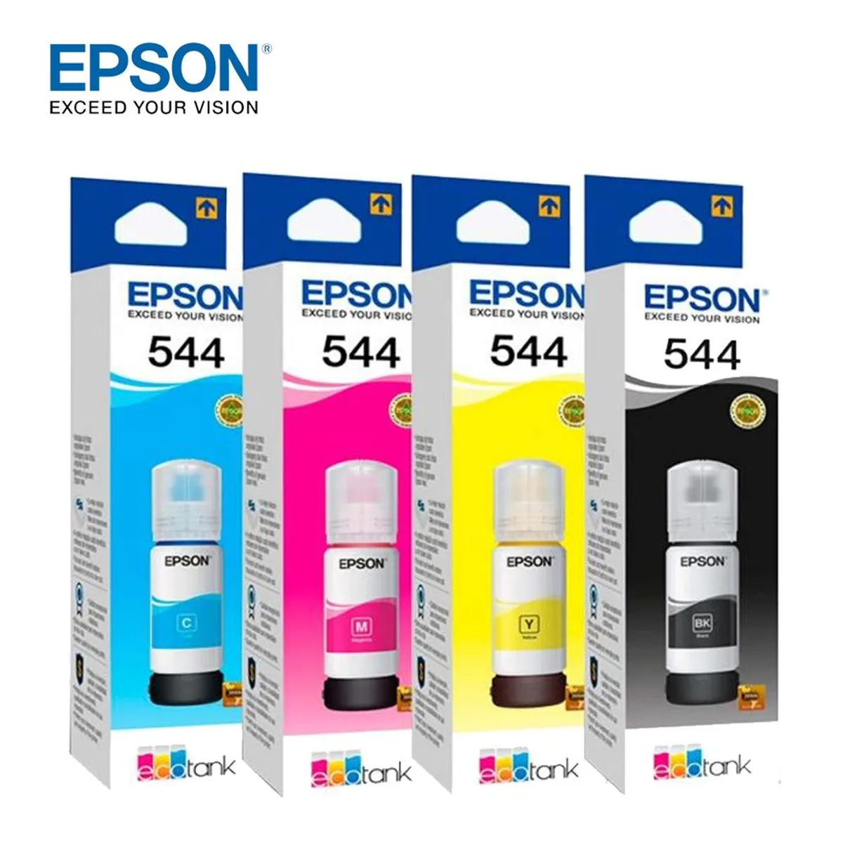 EPSON - Kit 4 Tintas Epson 544 – Black, Yellow, Cyan y Magenta