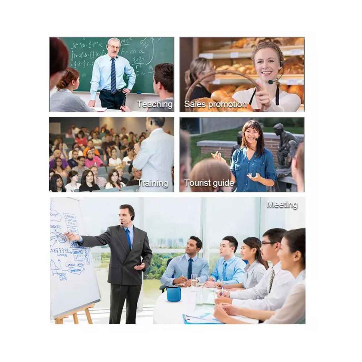 SEISA - Amplificador de voz portátil micrófono tipo vincha recargable altavoz