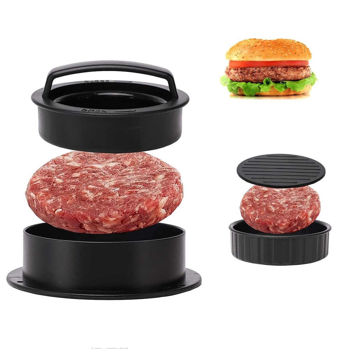 GENERICO - Molde Prensador Para Hacer Hamburguesas 3 En 1