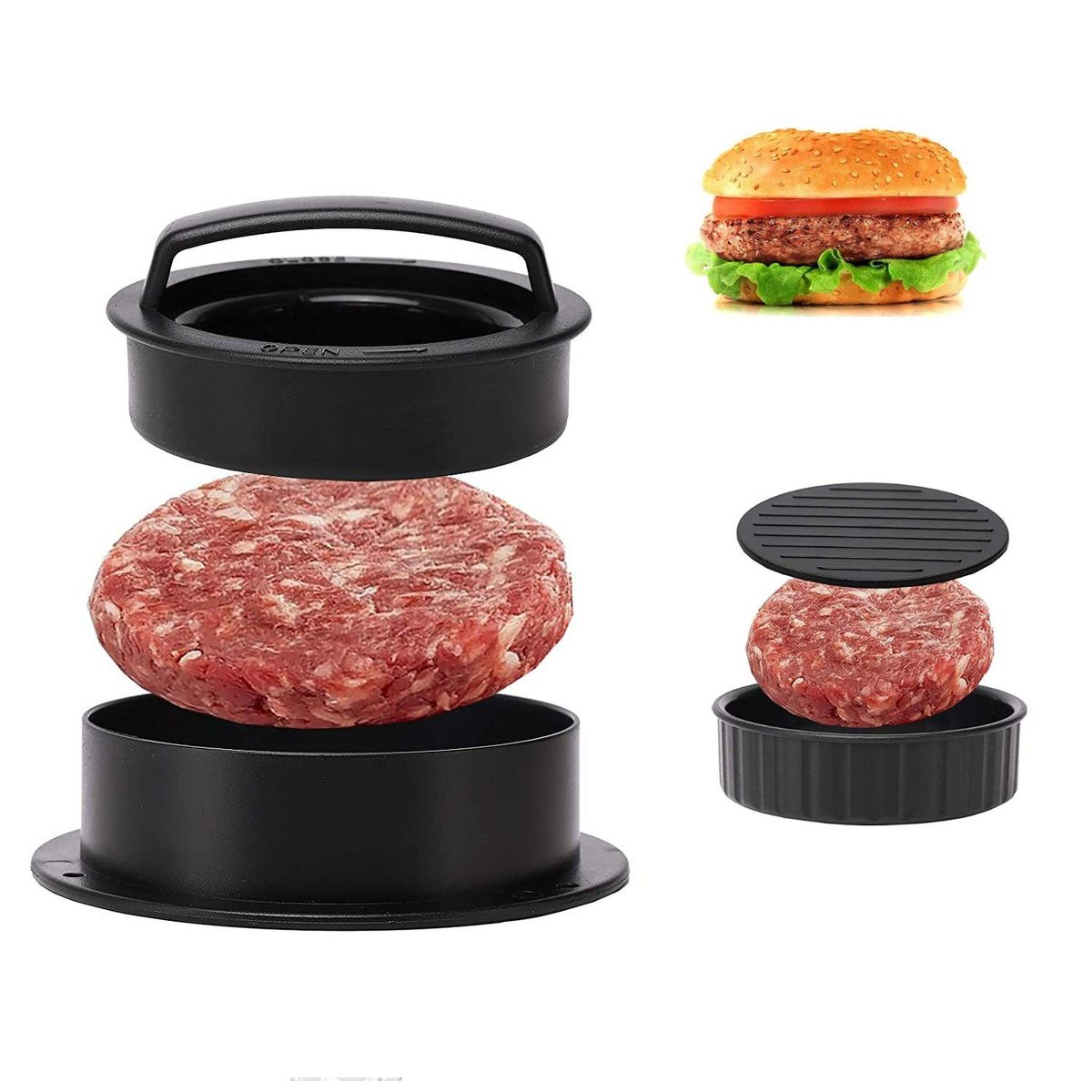 GENERICO - Molde Prensador Para Hacer Hamburguesas 3 En 1