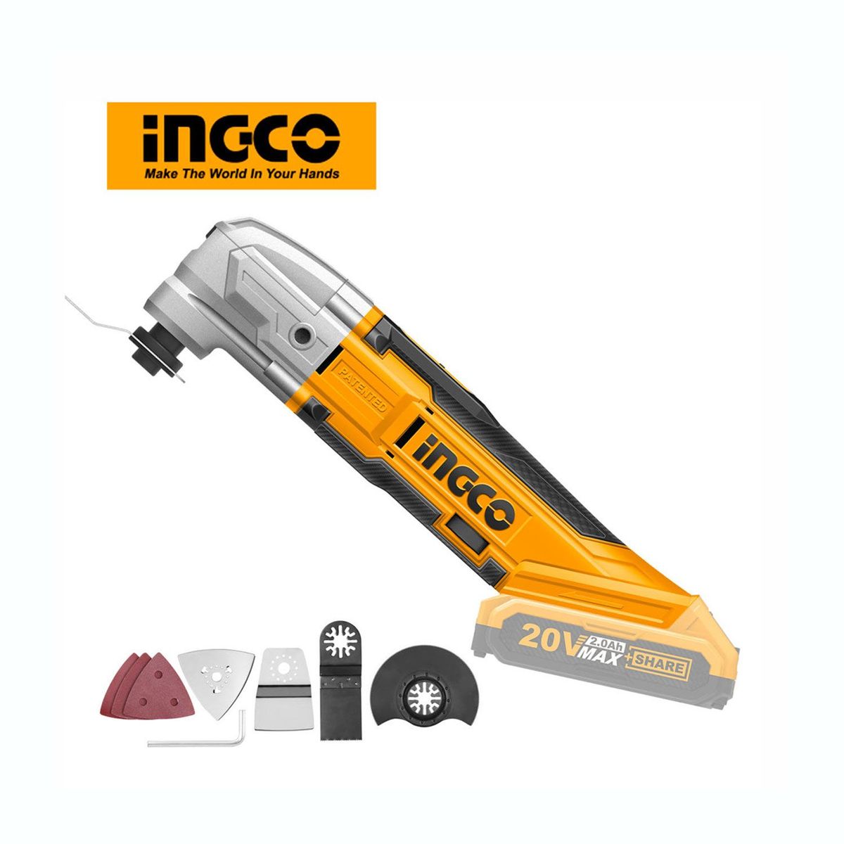 INGCO TOOLS - HERRAMIENTA MULTIFUNCIÓN 20V RENOVATOR ACCESORIOS INGCO - CMLI2001