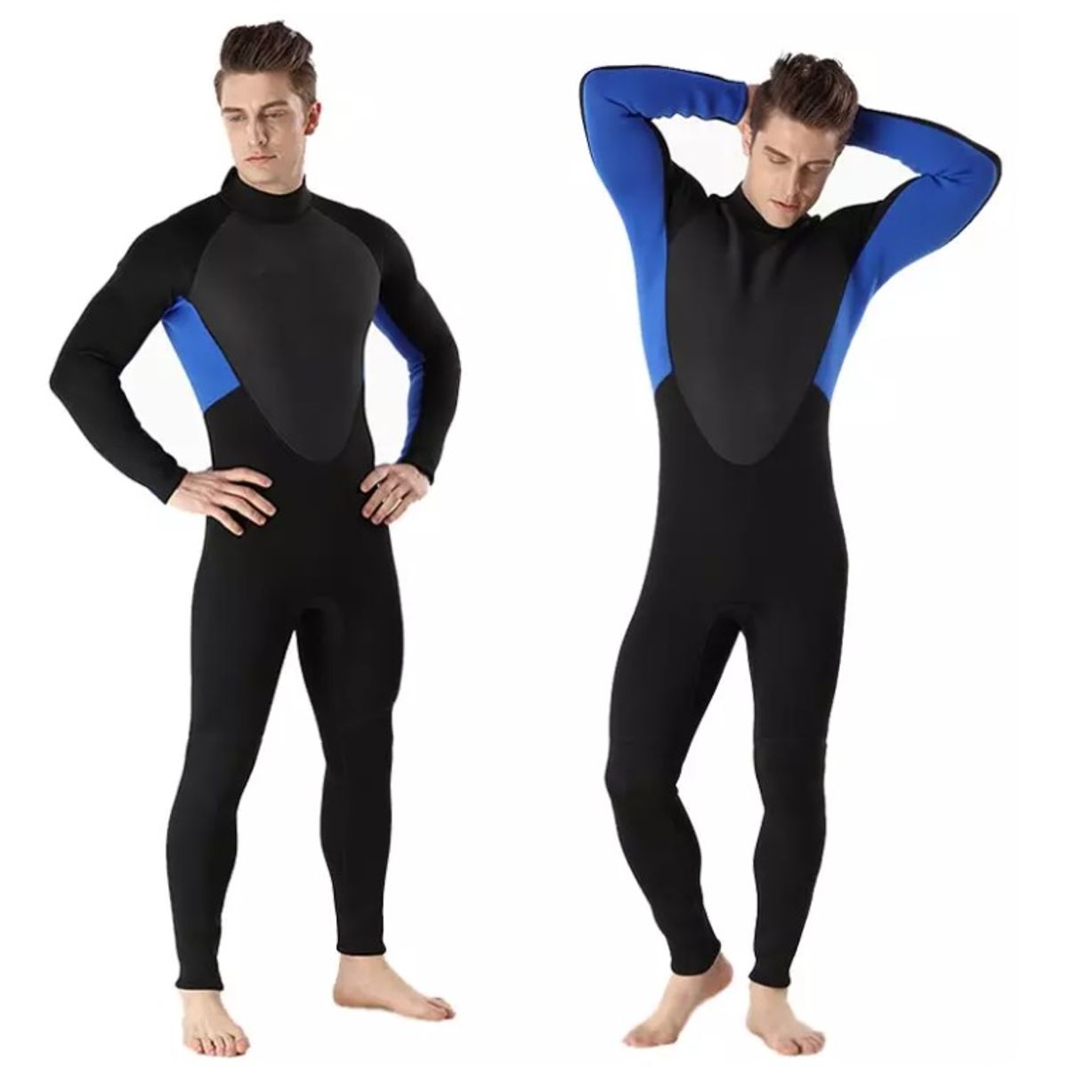 GENERICO - Wetsuit L Neopreno 3mm Negro Azul Cierre Espalda