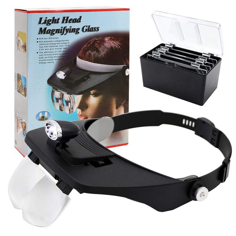 GENERICO - Lupa Visera De Cabeza Con Luz Led  Lentes Intercambiables