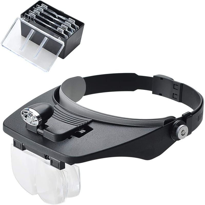 GENERICO - Lupa Visera De Cabeza Con Luz Led  Lentes Intercambiables