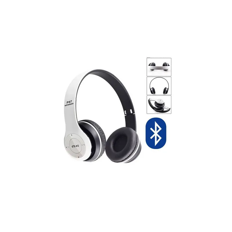 GENERICO - Audífono  bluetooth P47 wireless 5.0 blanco