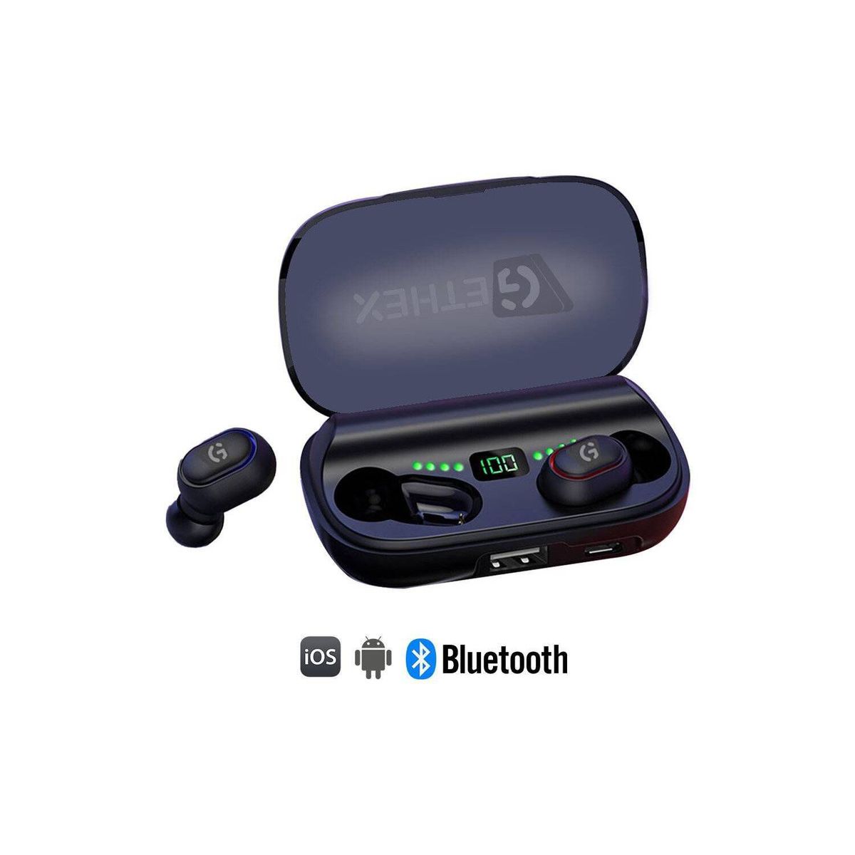 GETHEX - Audífonos bluetooth js2 con case de carga