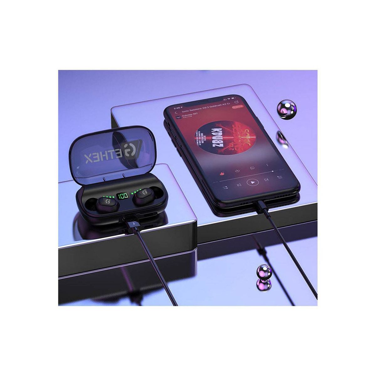 GETHEX - Audífonos bluetooth js2 con case de carga