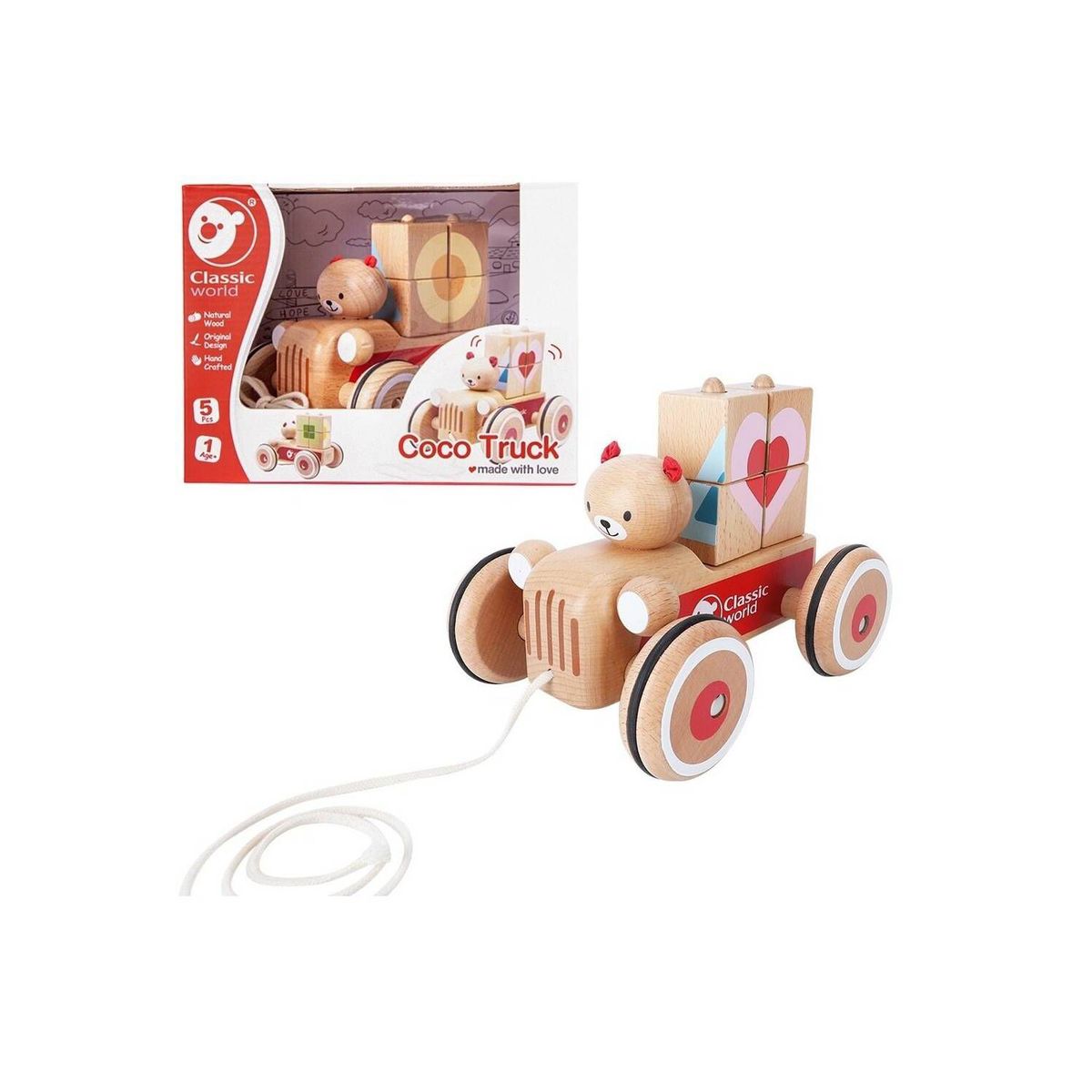 CLASSIC WORLD - Juguete de Bebé Camioncito de Bloques Apilables Para Jalar