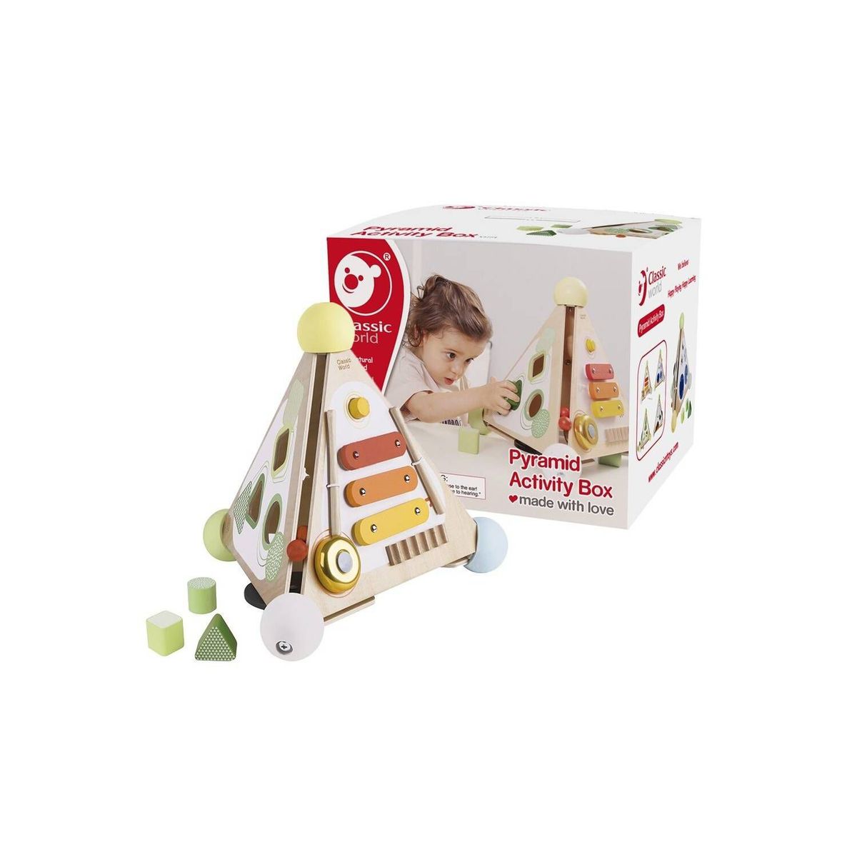 CLASSIC WORLD - Juguete de Bebé Caja Pirámide De Actividades Múltiples