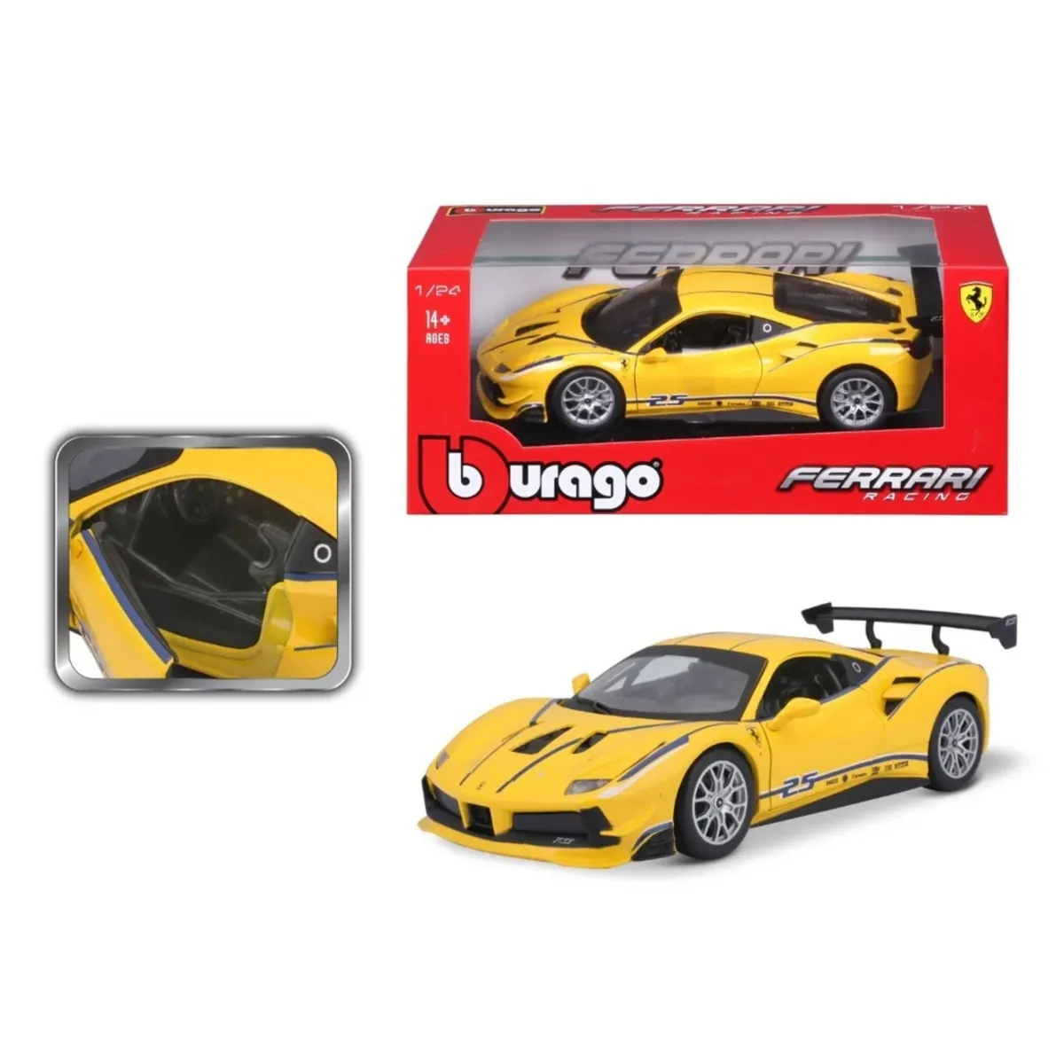 BBURAGO - AUTO COLECCIONABLE A ESCALA 1:24 FERRARI 488 CHALLENGE