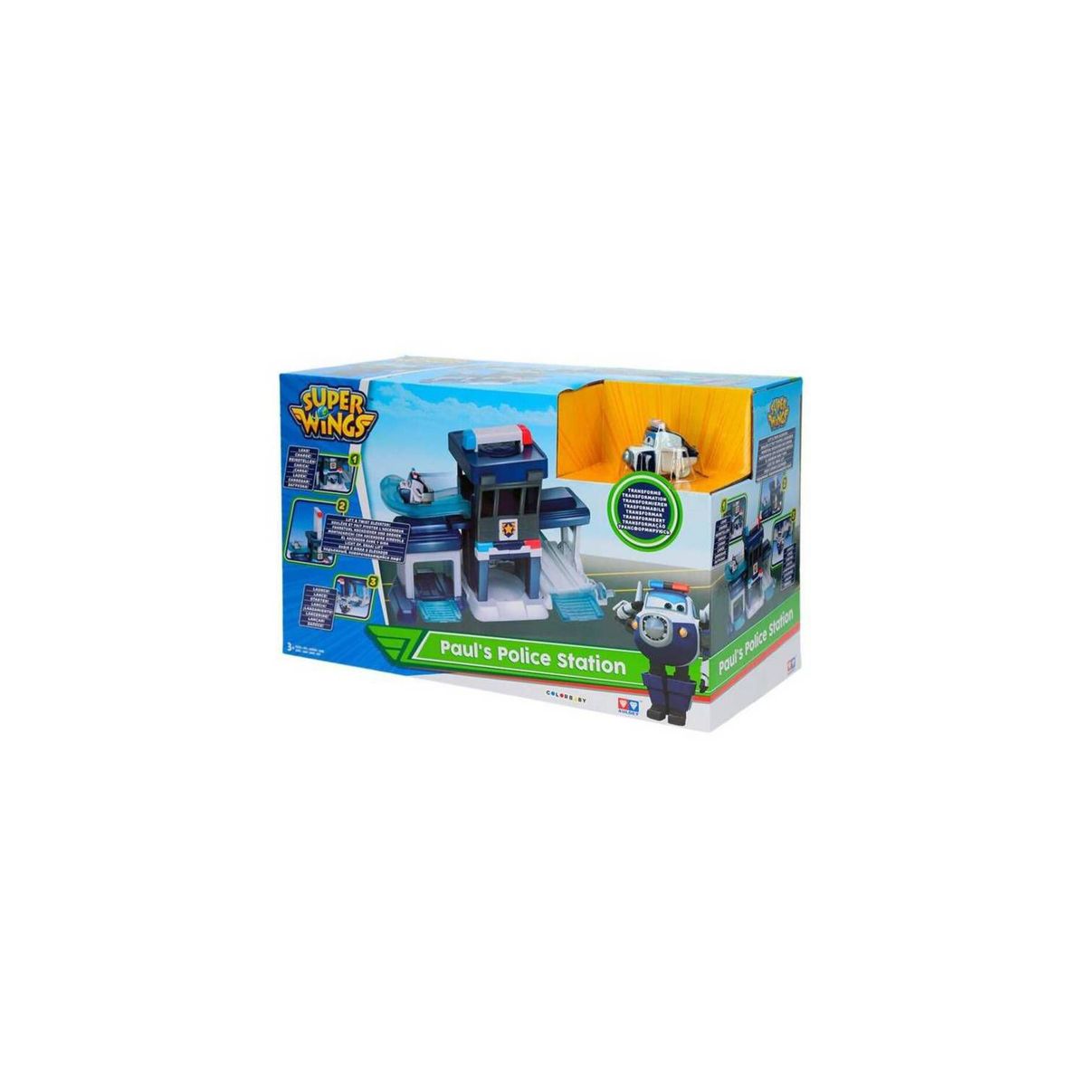 SUPER WINGS - Playset de Acción Super Wings Estación Policía Paul