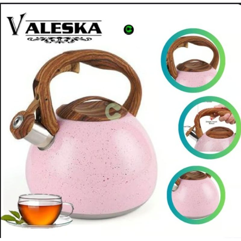 VALESKA - Tetera VALESKA Silbadora De Roca Volcánica 5 Litros VL-KT540 - Rosado