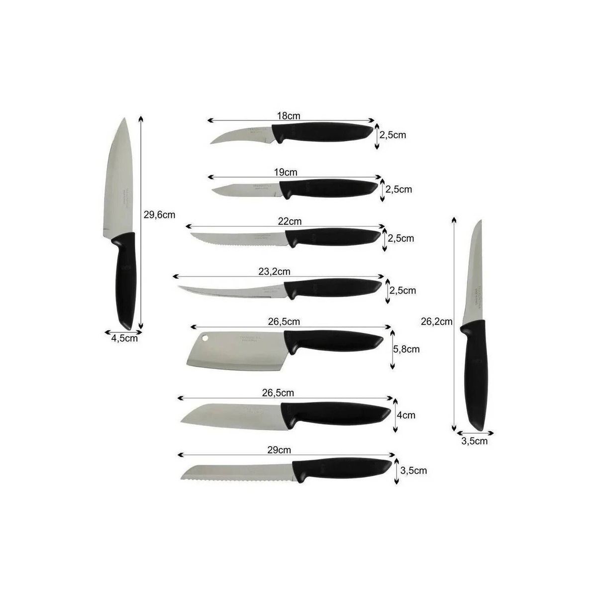 TRAMONTINA - Set de cuchillos plenus x 9 piezas - tramontina