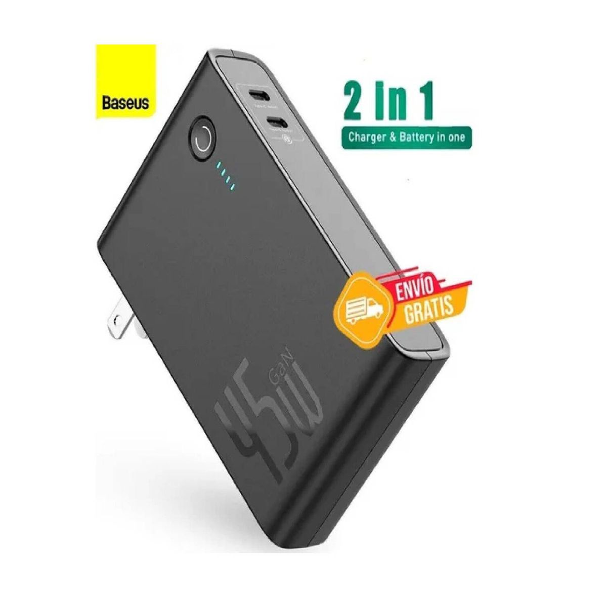 BASEUS - Bateria portatil baseus 10000mah 45w gan charger 2