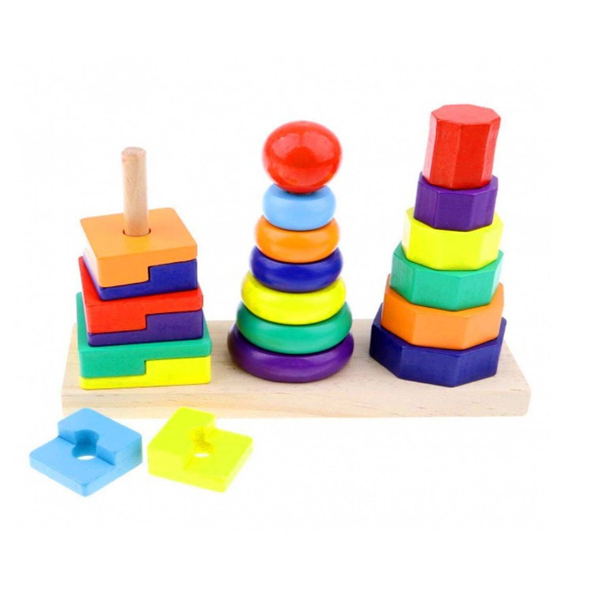 GENERICO - Juego didáctico torre tres columnas arcoiris