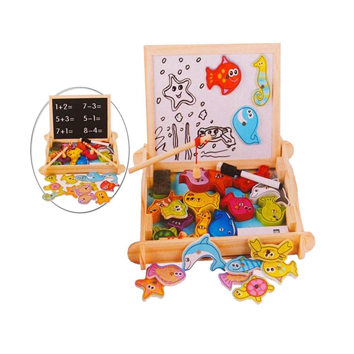 GENERICO - Juego didáctico tablero dibujo de pesca ylg-035