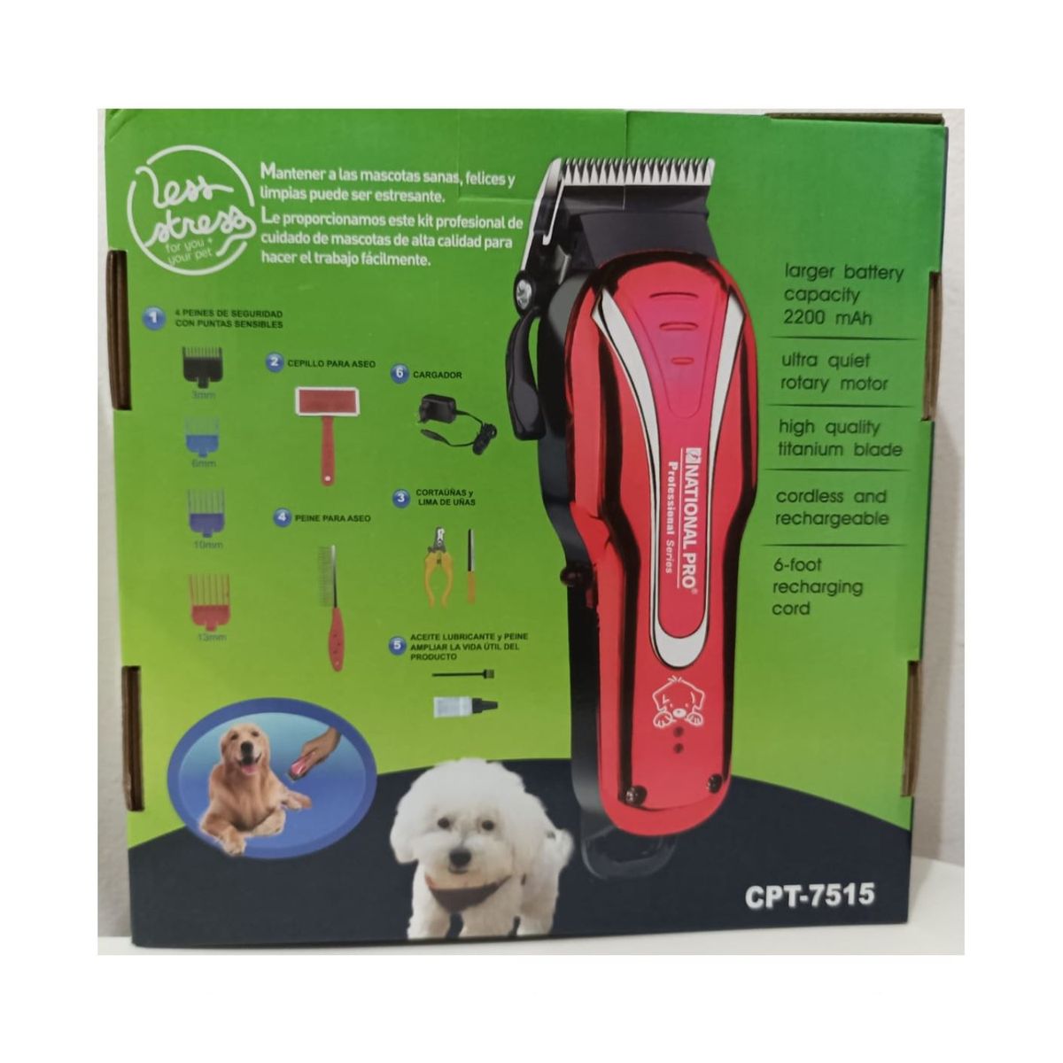 GENERICO - Cortadora de pelo profesional inalámbrica para mascotas