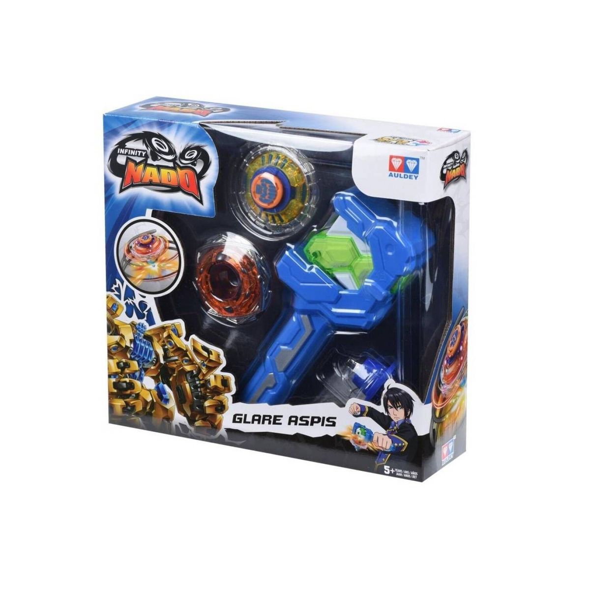 INFINITY NADO - Juguete Trompo de Batalla Anillo Metal Glare Aspis