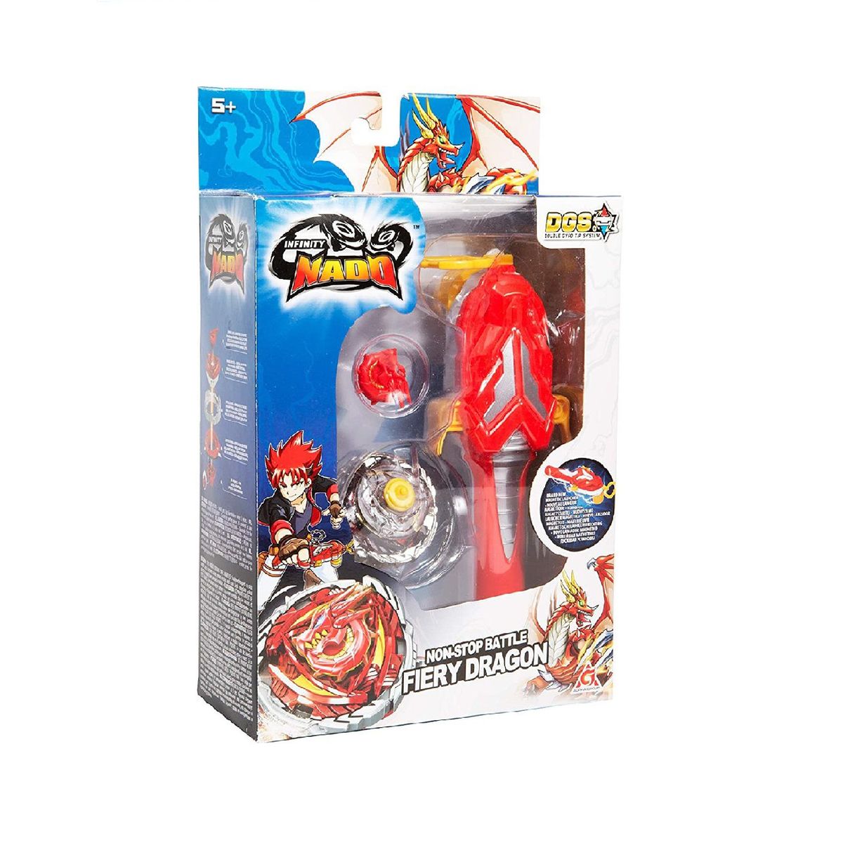INFINITY NADO - Juguete Trompo de Batalla Serie V OriginaI Fiery Dragón