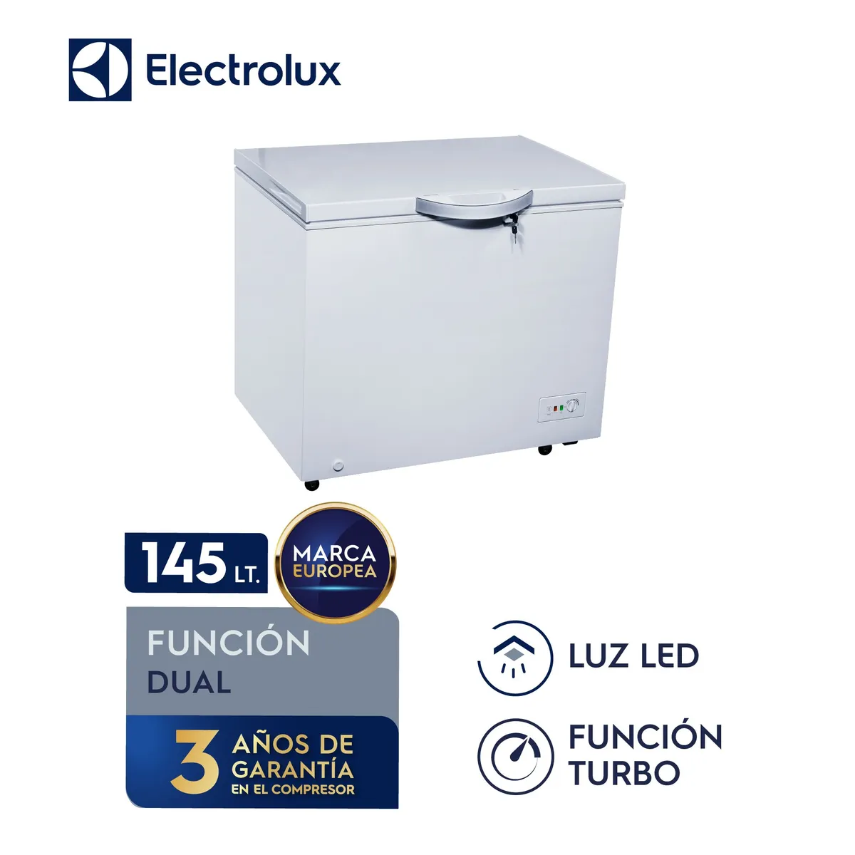 ELECTROLUX - Congeladora Electrolux 145L Horizontal EFCC20C2HQW Dual Blanco
