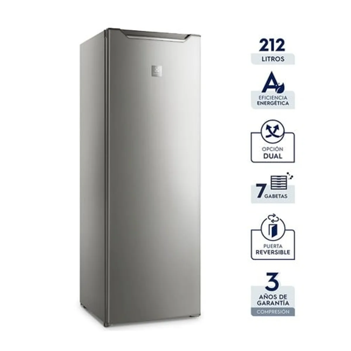 ELECTROLUX - Congelador Frost Electrolux Vertical 212L Silver EFUP22P2HRG