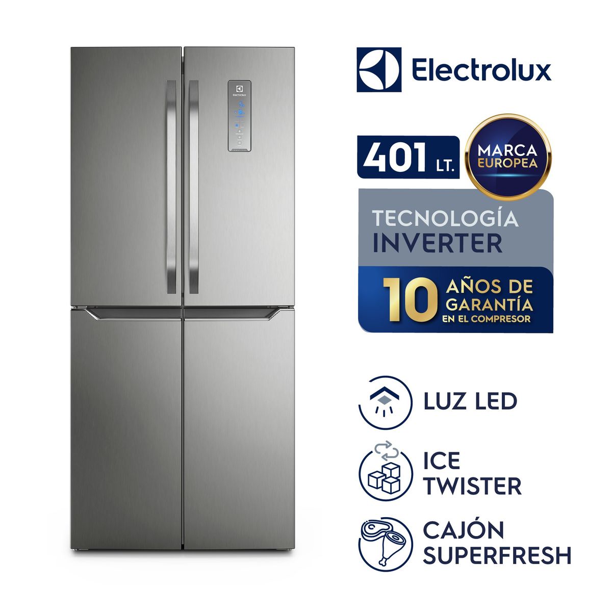 ELECTROLUX - Refrigeradora Electrolux 401L French Door ERQU40E2HSS