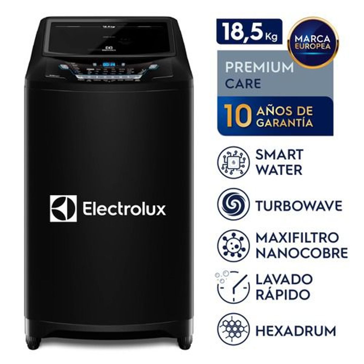 ELECTROLUX - Lavadora 185Kg Electrolux Top Load Premium Care Black EWIX19F2ESB
