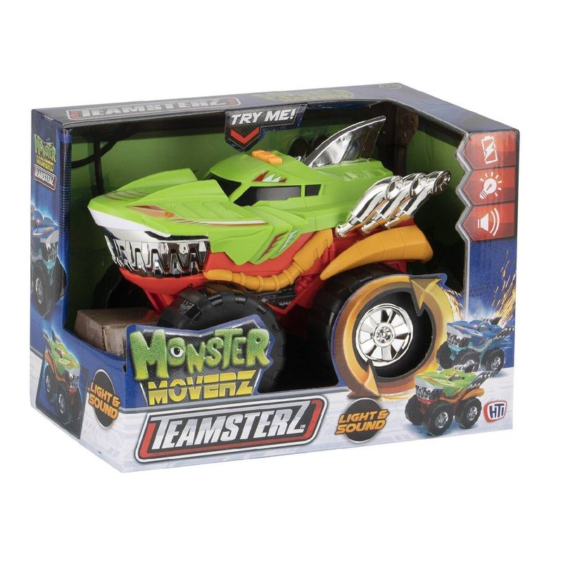 TEAMSTERZ - Juguete Carro Todoterreno Monstruo Tiburón Verde