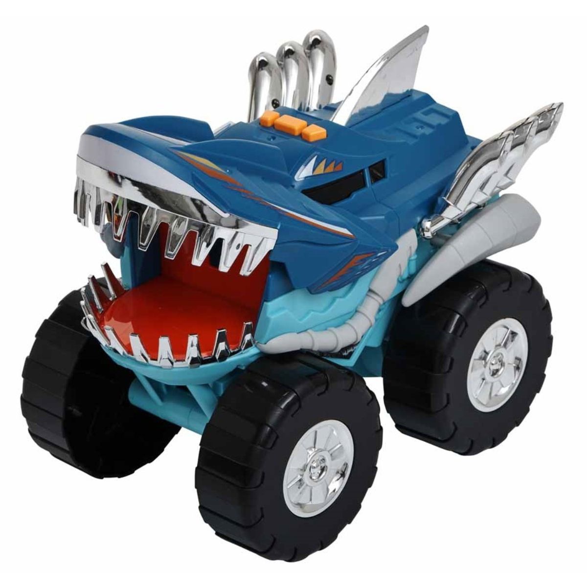 TEAMSTERZ - Juguete Carro Todoterreno Monstruo Tiburón Azul