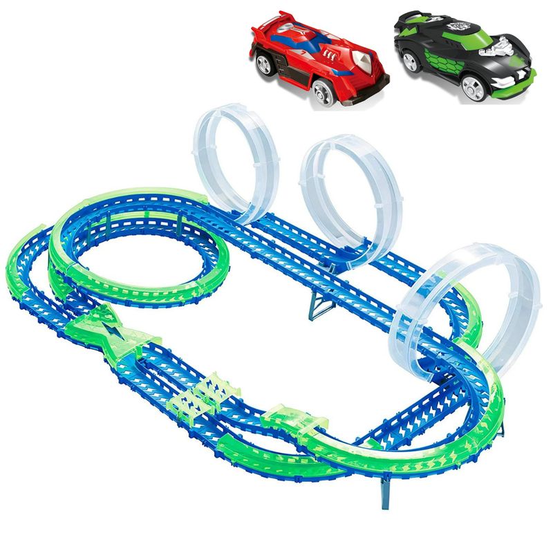 WAVE RACERS - Juguete Pista de Carrera Mega Match 3 Vueltas en Espiral