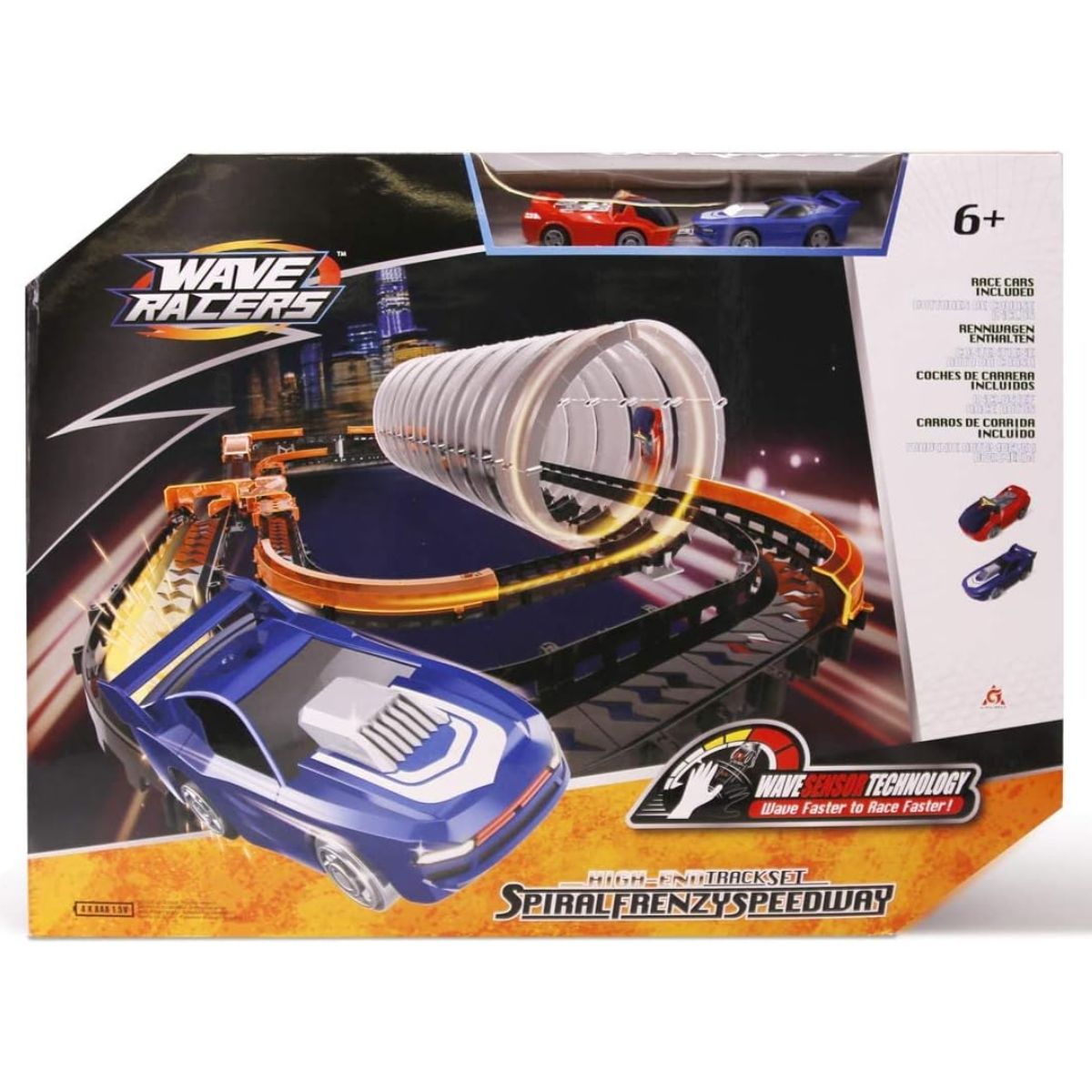 WAVE RACERS - Juguete Pista de Carrera Espiral Frency con 9 Vueltas