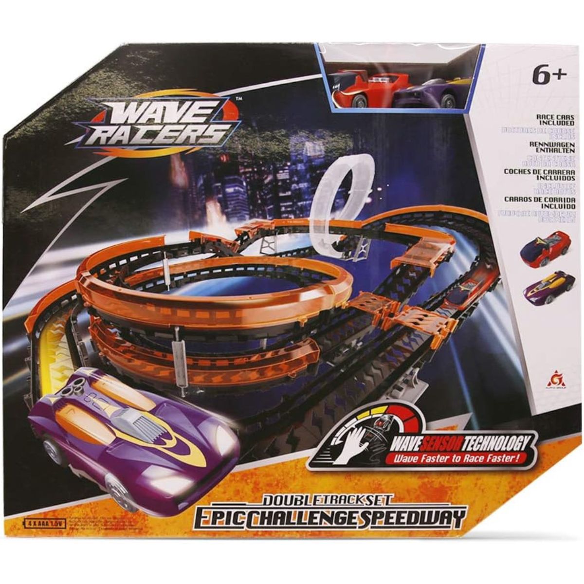 WAVE RACERS - Juguete Pista de Carrera con Loop Aéreo