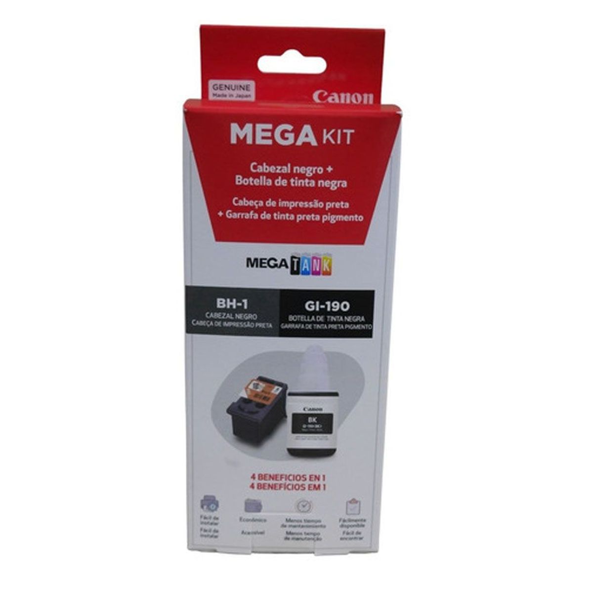 CANON - Pack Cabezal de tinta Canon BH-1  Botella de tinta negra GI-190BK