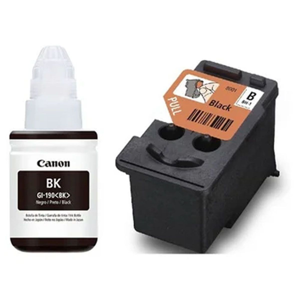 CANON - Pack Cabezal de tinta Canon BH-1  Botella de tinta negra GI-190BK