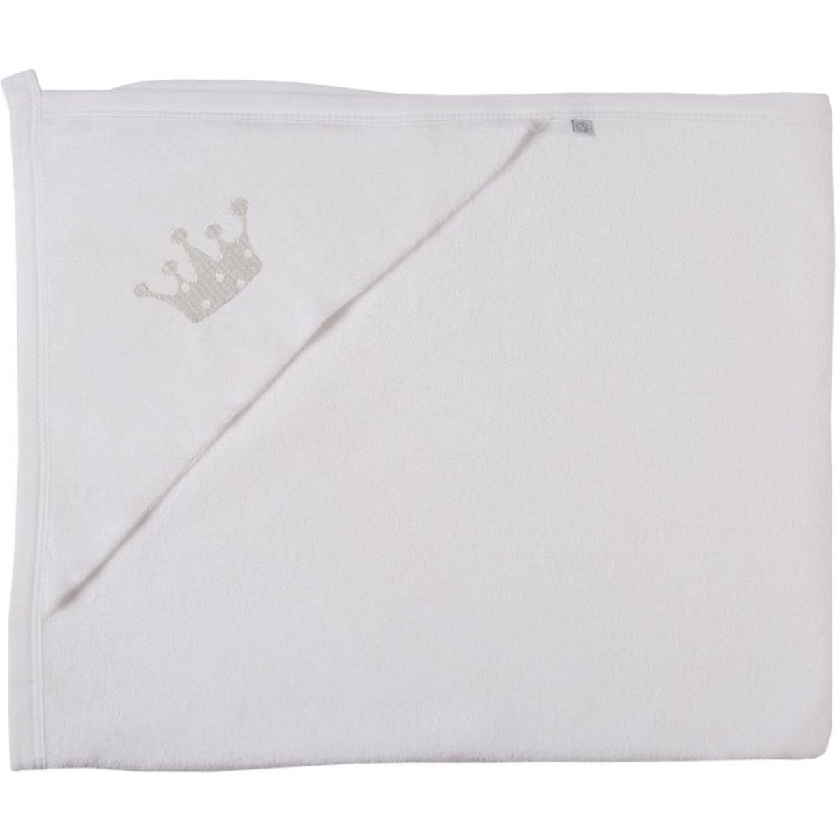 SOFT BABY LUXURY COTTON - TOALLA SOFT RECIEN NACIDO CORONA GRIS PUNTOS BLANCO