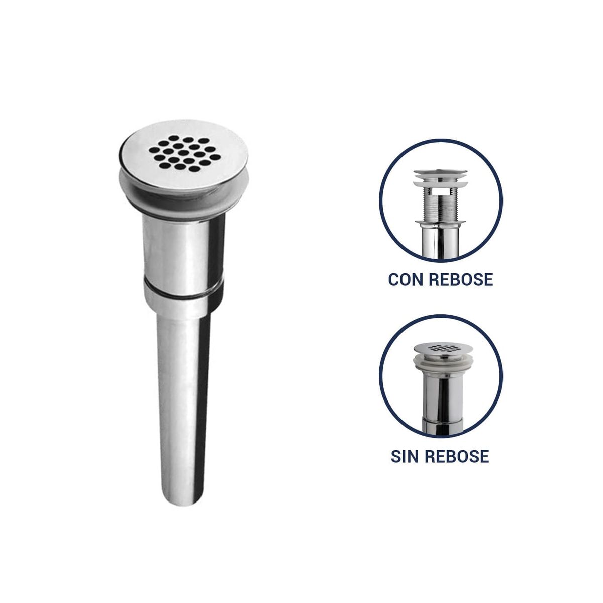 VAINSA - Desagüe de lavatorio tipo sumidero universal Vainsa 11/4"x11"(3,18 cm x 28 cm)