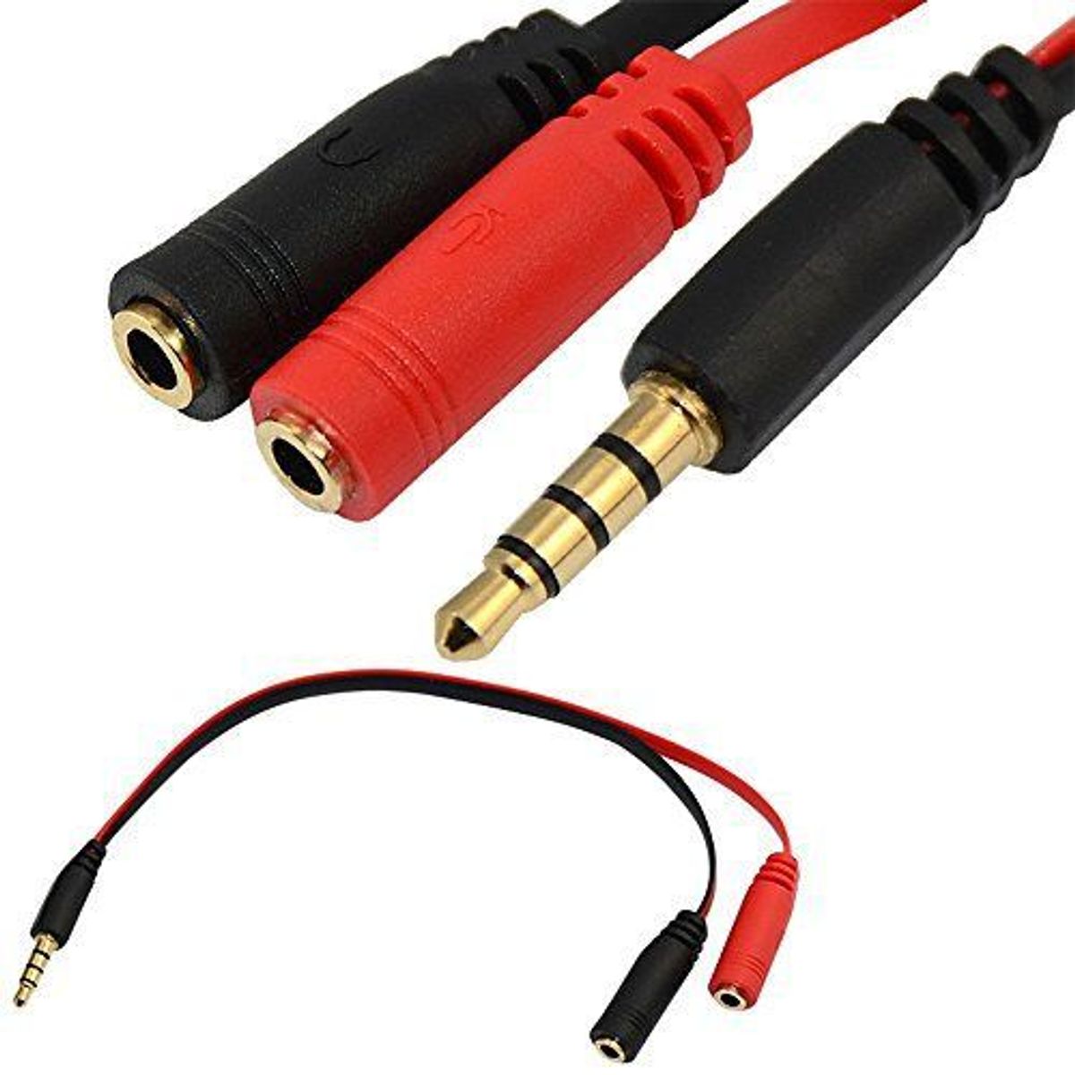 GENERICO - Cable De 2 Jack 3.5 Mm Estéreo Audio Micro A Plug 3.5mm Trrs