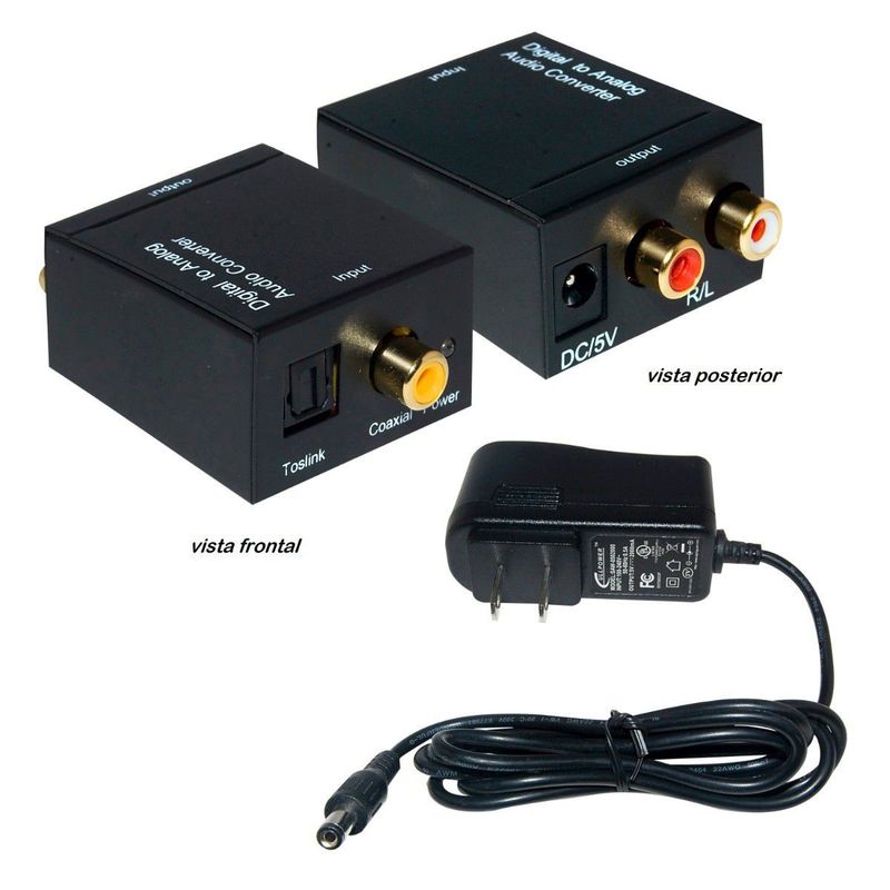 GENERICO - Conversor Convertidor Audio Optico Coaxial A Analogo Rca