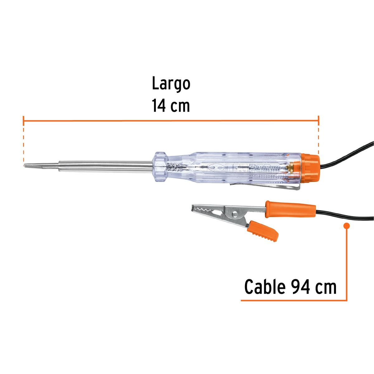 Truper - Probador de Circuitos con Caimán T Desarmador 14cm Truper
