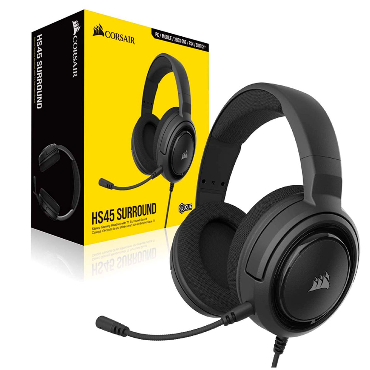 CORSAIR - audifono  Corsair Hs45 Surround Carbon Con Microfono audio 7.1 carbon