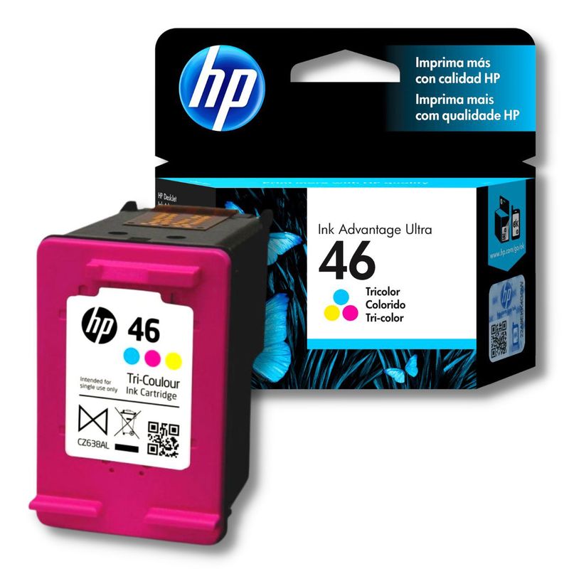 HP - CARTUCHO DE TINTA HP 46 TRICOLOR (CZ638AL) - GENUINO