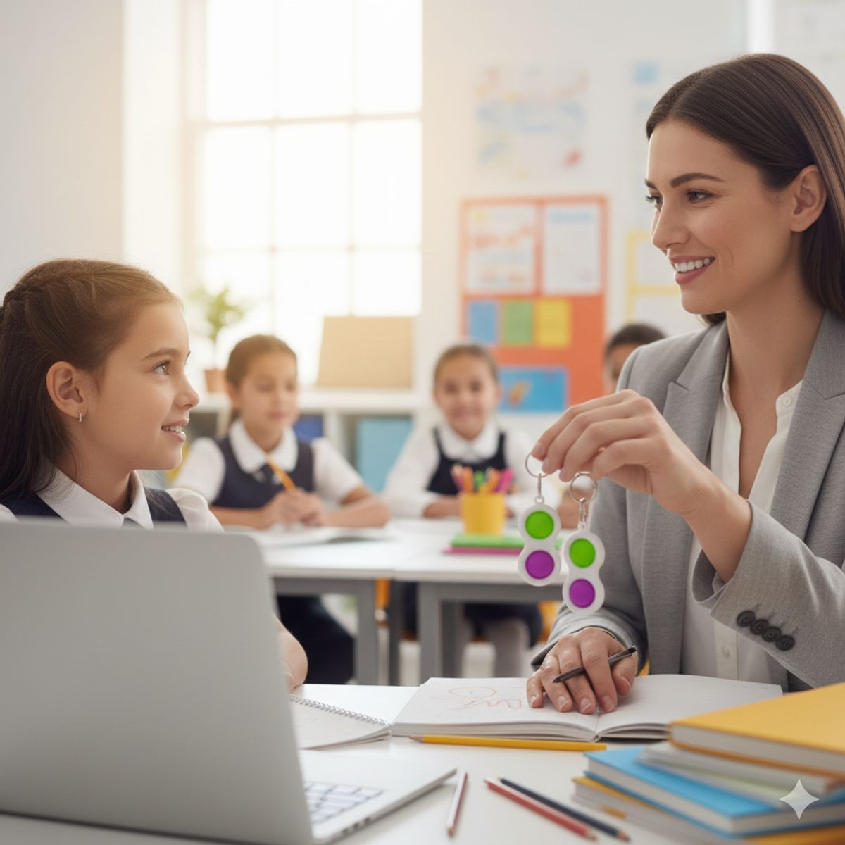 GENERICO - Pack de 2 Llaveros Pop It Antiestrés de Silicona Hoyuelos