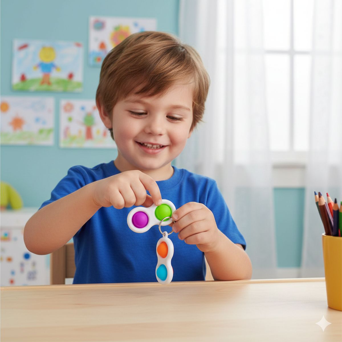 GENERICO - Pack de 2 Llaveros Pop It Antiestrés de Silicona Hoyuelos