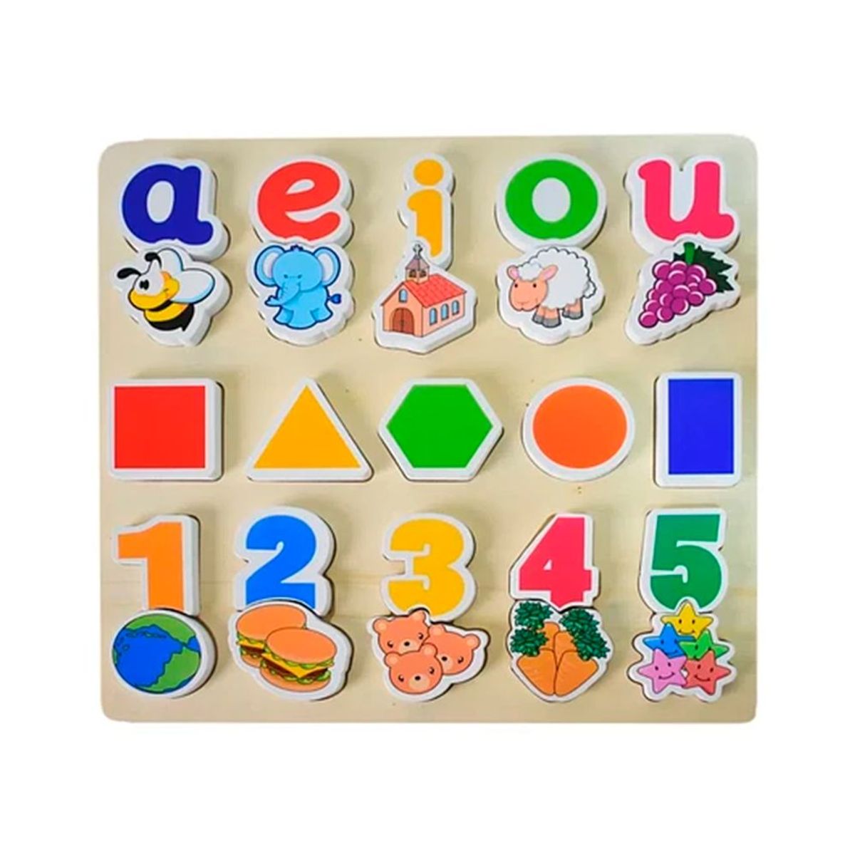 GENERICO - Rompecabezas de vocales números y formas geométricas