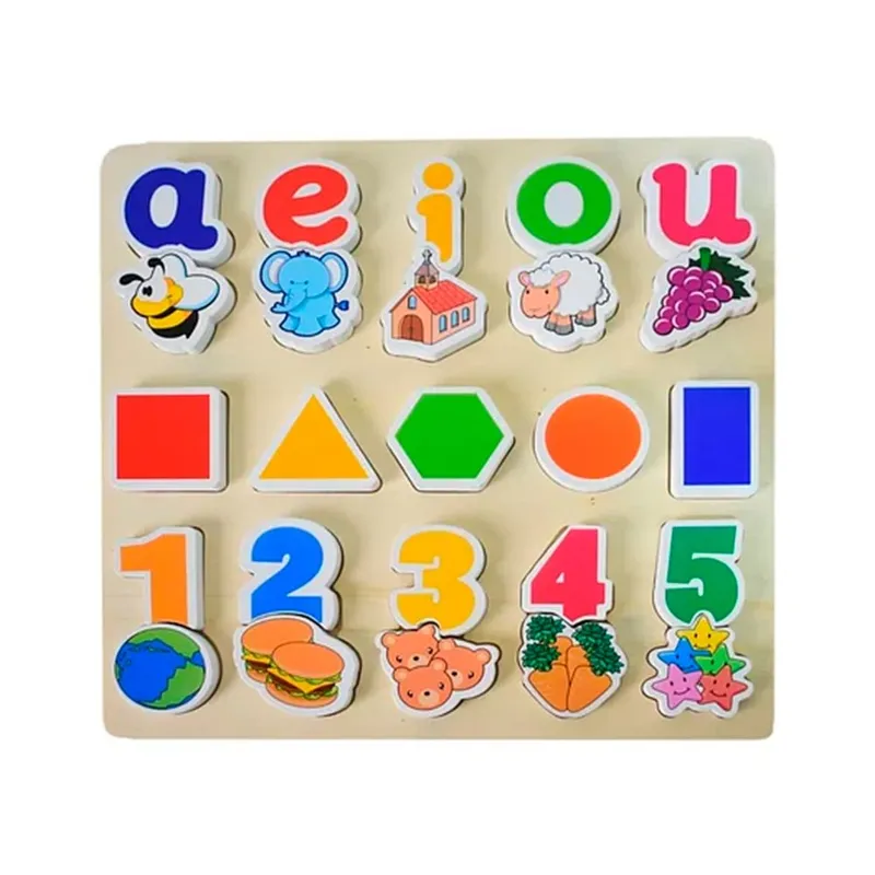 GENERICO - Rompecabezas de vocales números y formas geométricas