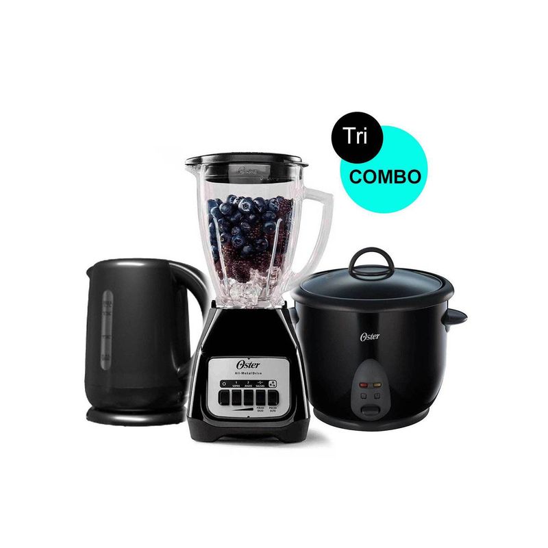 OSTER - Tri-Combo Licuadora BLSTKAG-BPB  +Olla Negra CKSTRC1700B+ BVSTKT3101