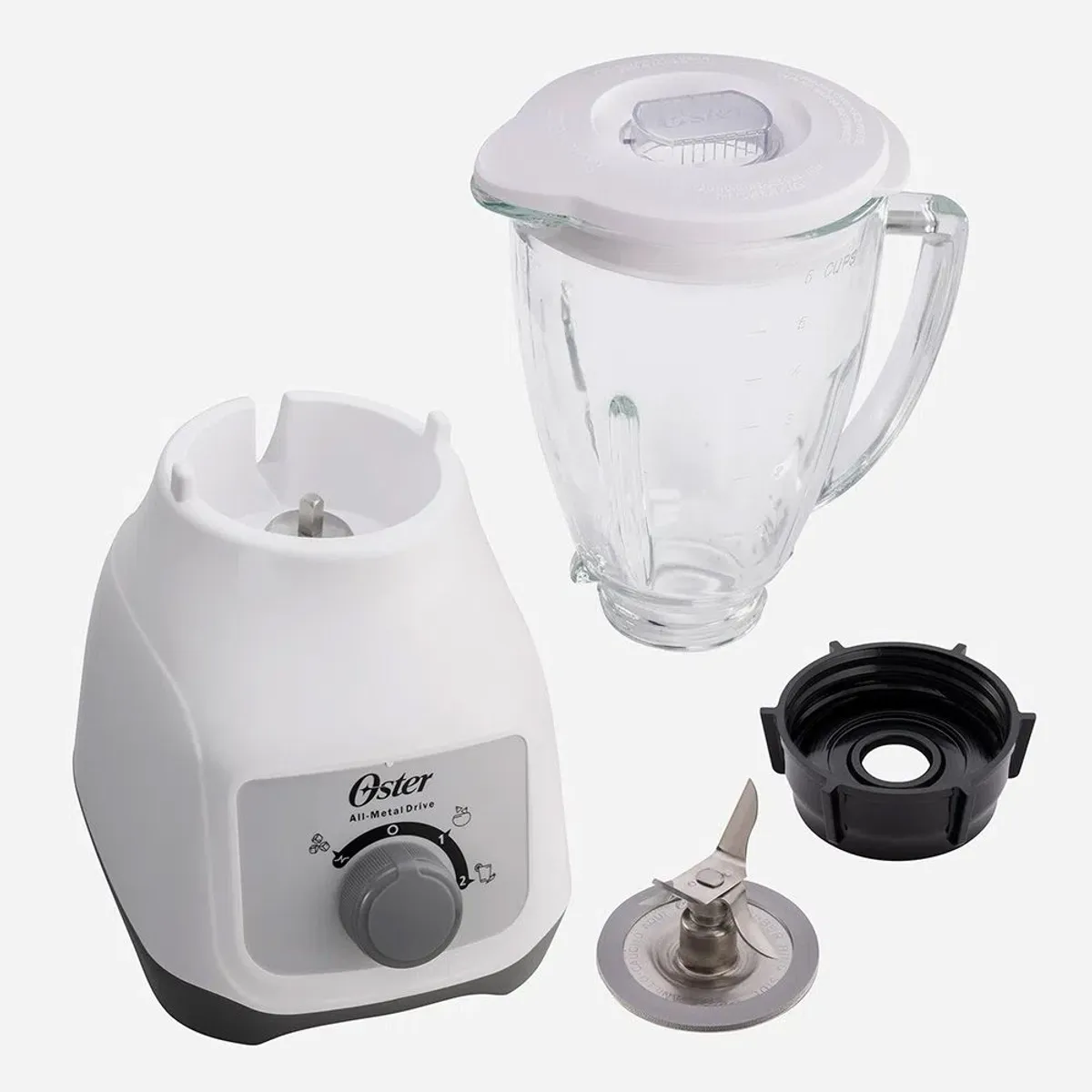 OSTER - Licuadora Oster Vaso de Vidrio BLSTKAGWRD Blanco